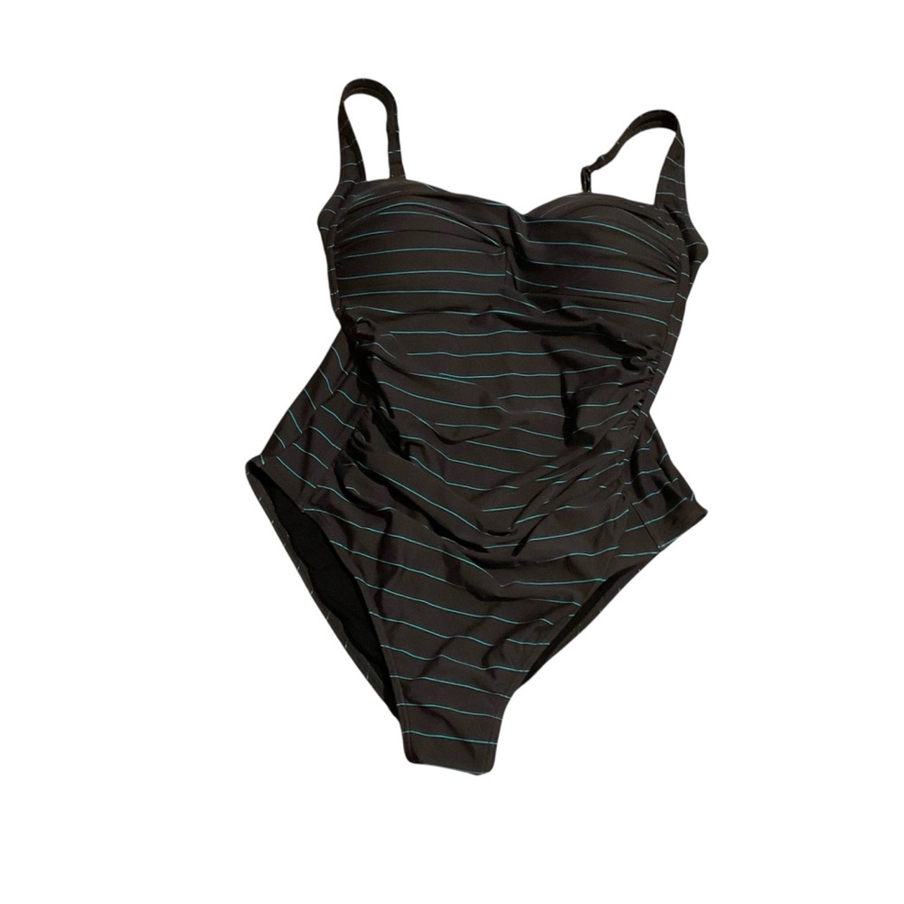 bond-eye Australia nip tuck striped One Piece Swimsuit nautical nwot ruched